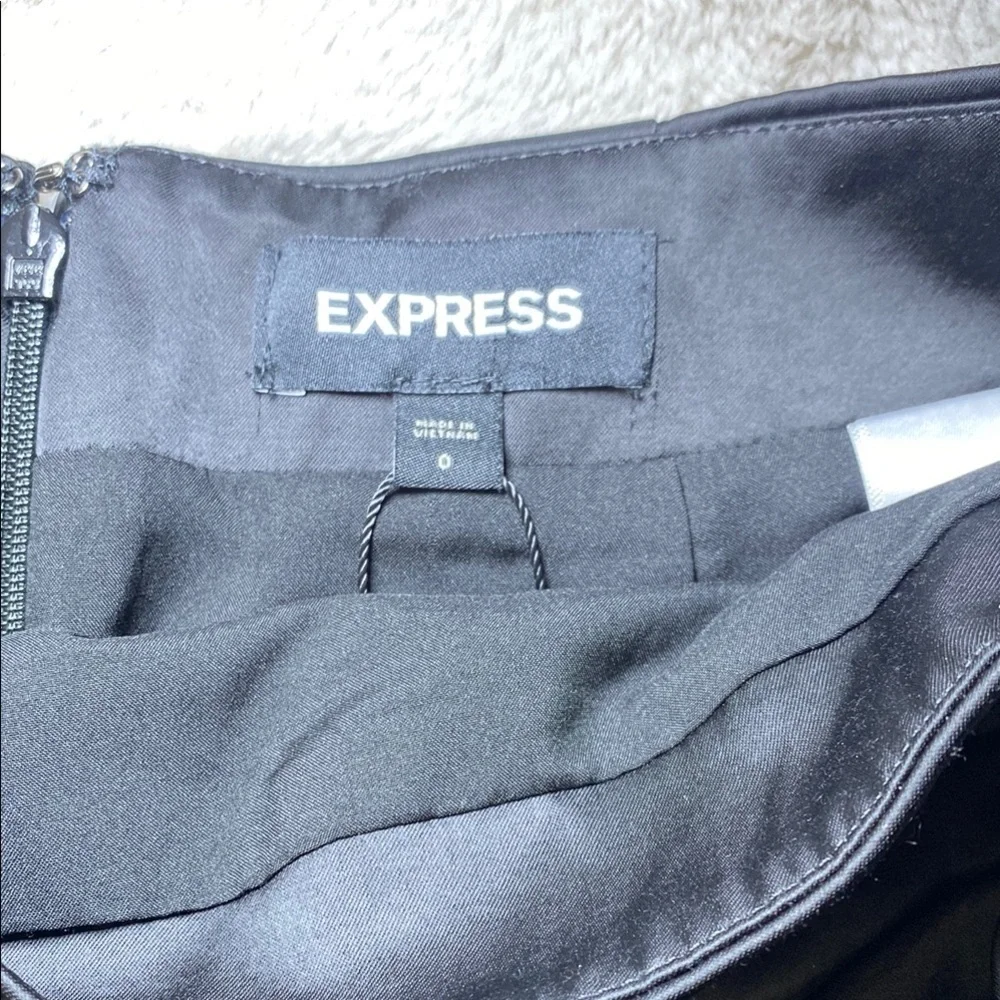 Express Black Asymmetrical Wrap Mini Skirt